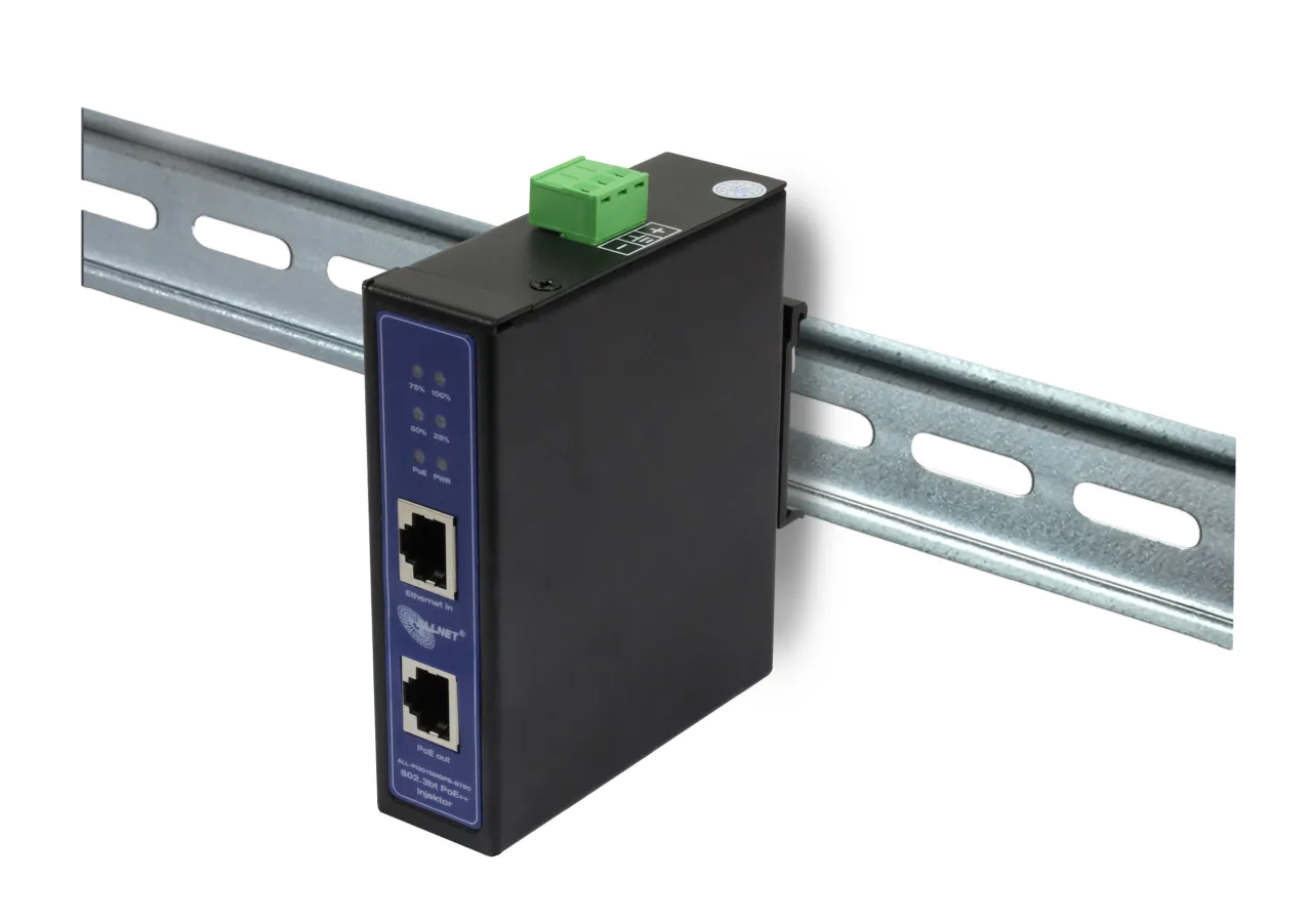 ALLNET PoE Injektor Industrial MultiGigabit • PoE BT mit Power-Booster (15,4W/30W/90W) • DIN • ALLNET PoE Injekt Metallgehäuse • ALL-PI2015MGPB-BT90 – Bild 4