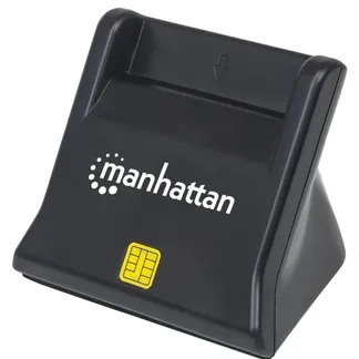 Manhattan USB 2.0 Smartcard-/SIM-Kartenlesegerät mit Standfuß, USB-A-Stecker, Kontaktlesegerät, Desktop, extern, schwarz Manhattan USB 2.0 Smartcard-/SIM-Kartenlesegerät mit Standfuß, USB-A-Stecker, Kontaktlesegerät, Desktop, extern, schwarz