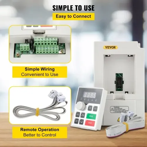 VEVOR Variabler Frequenzumrichter 220 V, 3 kW, 4PS, Variable Inverter, VFD Drehzahlregler, CNC Umrichter -5~40 °C, Vibration < 0,5 G, Ein-/Ausgangsstrom 0-14 A, Eingang 1 oder 3 Phasen, VFD Wandler – Bild 5