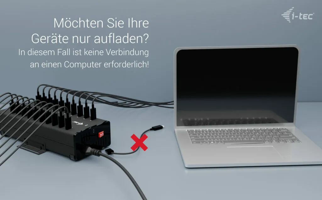 i-tec USB-C/USB-A Metal Charging + data HUB, 15W per port, 20x USB-C – Bild 5