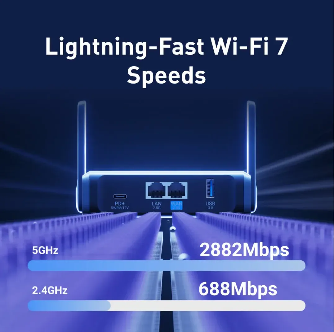 GL.iNet Wireless Travel Router WIFI7 • BE3600 • 2.5GbE LAN/WAN • Pocket-sized Router for Home and Travel / WiFi Client "OpenWRT" Slate 7 – Bild 5