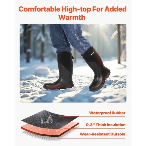 VEVOR Gummistiefel, Schutzschuhe, Arbeitsschuhe, rutschfeste Stiefel, isolierte Schlammstiefel, Arbeitsstiefel, ideal zum Wandern, Angeln, oder für die Gartenarbeit, Größe 11 US – Bild 3