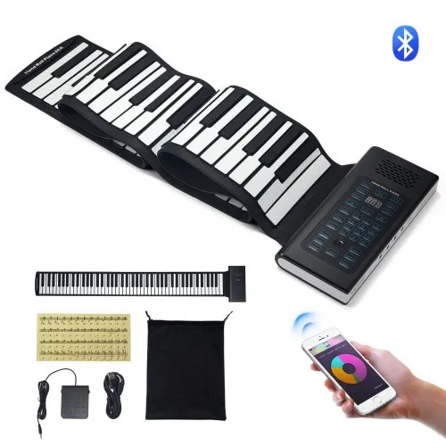 VEVOR Roll-Up-Keyboard-Piano mit 88 Tasten, 128 Rhythmen, 128 Töne, tragbares elektrisches digitales Handrollpiano mit wiederaufladbarem Akku, 2-W-Lautsprecher, LED-Anzeige, 5 Anschlüsse, MIDI-Funktion, für Kinder, Anfänger und Erwachsene VEVOR Roll-Up-Keyboard-Piano mit 88 Tasten, 128 Rhythmen, 128 Töne, tragbares elektrisches digitales Handrollpiano mit wiederaufladbarem Akku, 2-W-Lautsprecher, LED-Anzeige, 5 Anschlüsse, MIDI-Funktion, für Kinder, Anfänger und Erwachsene