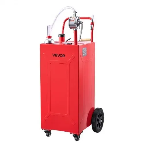 VEVOR 132,5L Kraftstofftrolley Mobile Tankanlage mit Manueller Pumpe Rot, Tragbarer Kraftstoffbehälter für Auto Rasenmäher ATV, Mit 4 Rollen & Ölstandsanzeige, Für Benzin & Diesel, Kohlenstoffstahl – Bild 8
