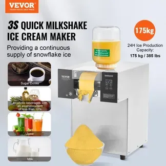 VEVOR Kommerzielle Schneeflocken-Eismaschine Schneeeisbereiter, 175 kg / 24 Std. Schneeflocken-Eismaschine, Eisrasierer elektrischer Schneekegel-Maker mit Flüssigkeitskühlsystem & Touch-Screen VEVOR Kommerzielle Schneeflocken-Eismaschine Schneeeisbereiter, 175 kg / 24 Std. Schneeflocken-Eismaschine, Eisrasierer elektrischer Schneekegel-Maker mit Flüssigkeitskühlsystem & Touch-Screen