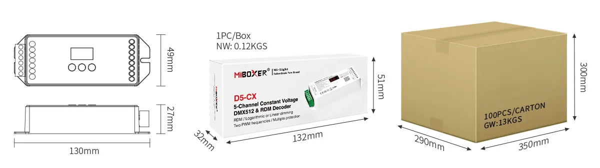 MiBoxer D5-CX LED DMX 5-Kanal LED Controller – Bild 4