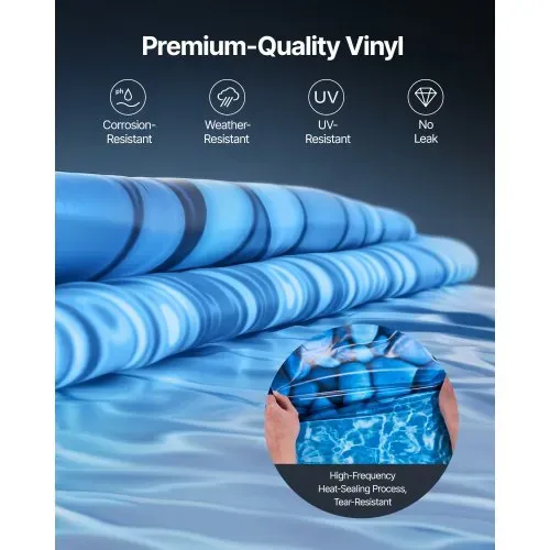 VEVOR Runde Poolfolie, φ732x147 cm, Innenfolie, Ersatzfolie, Innenhülle, Schwimmbadfolie, Folie aus Vinyl im Überlappungsstil mit Standardstärke, verschleißfest, für Aufstellpools mit 54 Zoll Wandhöhe – Bild 4