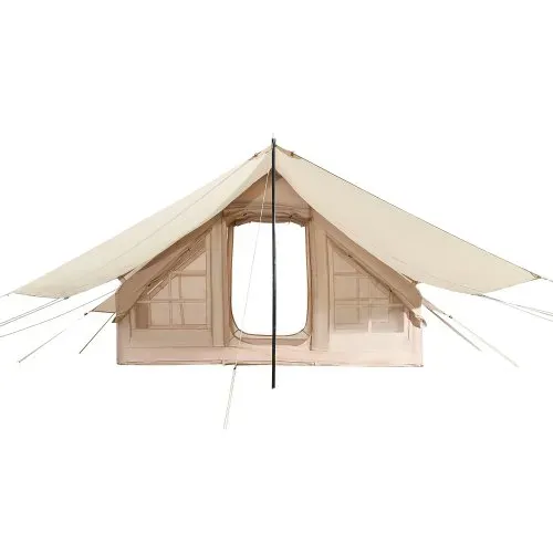 VEVOR Aufblasbare Zelte für Camping 3x2x2 m, 3–5 Personen, 300D Oxford 4-Jahreszeiten-Glamping-Zelt mit Baldachin, Handpumpe, Ofenanschluss, 2 Türen & 2 Netzfenstern (Aufbewahrungstasche inkl.) – Bild 10