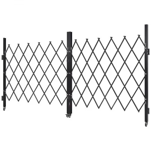 VEVOR Sicherheitstor abschließbar, doppelt klappbares Scherentor mit 360°-Lenkrollen, einziehbare Stahltore Outdoor, für Eingangssicherheit Garage Lager, Falttor 3200 x 1605 mm (B x H) Schwarz – Bild 8