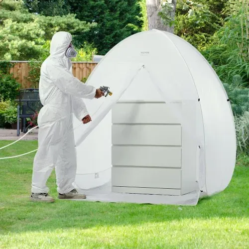 VEVOR Sprühfarben-Unterstand, 60 x 60 x 70 Zoll, tragbares Pop-Up-Sprühfarbenzelt mit integriertem Boden, Abluftfenster und Aufbewahrungstasche, faltbare Lackierkabine für Möbel, DIY-Hobby-Werkzeug-Malstation – Bild 7