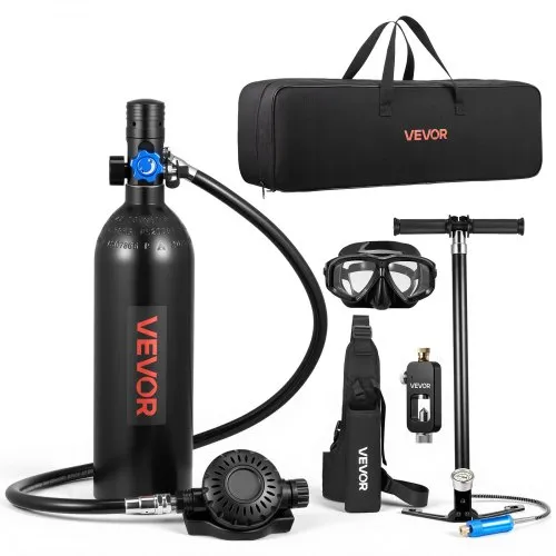 VEVOR Mini-Tauchflasche 1 L, Tragbare Lungenflasche für Unterwasseratmung, Wiederverwendbare Sauerstoffflasche für bis zu 20 Minuten Tauchzeit, Tauchausrüstung mit Adapter & Schnorchelbrille VEVOR Mini-Tauchflasche 1 L, Tragbare Lungenflasche für Unterwasseratmung, Wiederverwendbare Sauerstoffflasche für bis zu 20 Minuten Tauchzeit, Tauchausrüstung mit Adapter & Schnorchelbrille