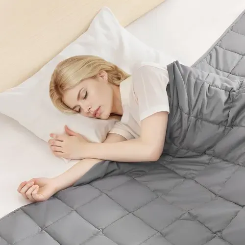 VEVOR Gewichtsdecke, 11,5 kg, Therapiedecke 2235x2640 mm, Kingsize, Gewichtete Decken mit Glasperlen, geeignet für Erwachsene mit 113–140 kg, Linderung von Angstzuständen und Stress, grau – Bild 7