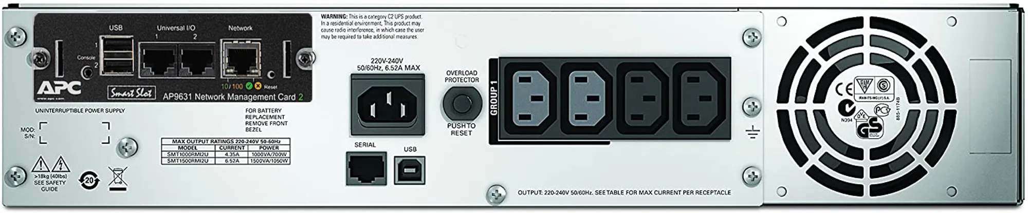 APC Smart-UPS SMT1500RMI2UNC – 4x C13, USB, Rack-montierbar, NMC, 1500 VA – Bild 2