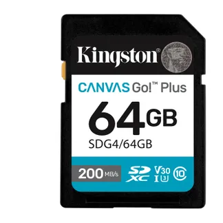 Kingston Technology Canvas Go! Plus 64GB SDXC Canvas Go Plus Gen4 200MB/s C10 UHS-I U3 V30 Kingston Technology Canvas Go! Plus 64GB SDXC Canvas Go Plus Gen4 200MB/s C10 UHS-I U3 V30