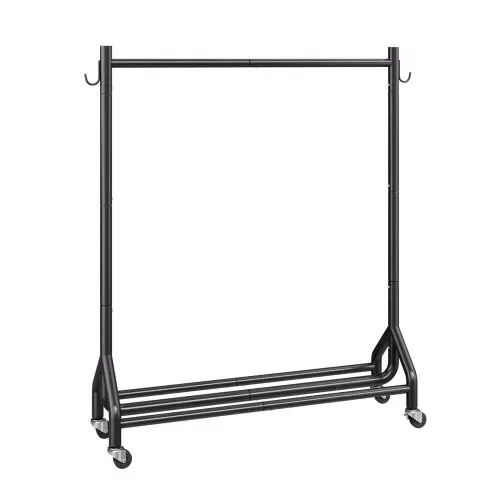VEVOR Kleiderständer Garderobenständer rollbar mit Kleiderstange & seitlichen Haken, bis 90 kg belastbar, robuster Kleiderständer aus Karbonstahl ideal für Schlafzimmer Waschküche Wohnzimmer – Bild 8