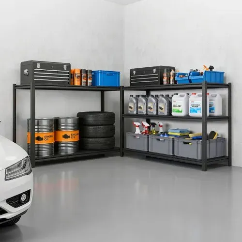 VEVOR Schwerlastregal 1230x465x1962mm, 1360,8kg Belastbares Lagerregal mit Stahlgestell & 5 Verstellbaren Ablagen, Teilbares Steckregal als Werkbank, Flexibles Metallregal für Keller Garage Werkstatt – Bild 7