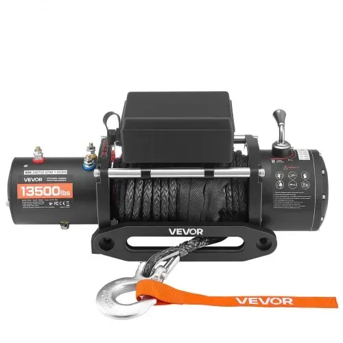 VEVOR Elektrische Seilwinde, 6100 kg, 12 V DC Elektrowinde mit 26 m Synthetikseil, kabellose & kabelgebundene Fernbedienung, IP55, zum Abschleppen von Geländewagen, Jeeps, Anhängern &Booten – Bild 8