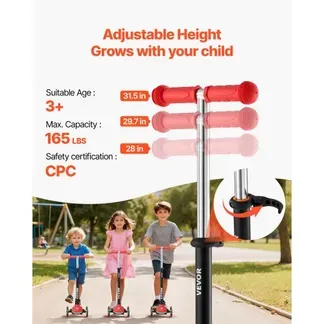 VEVOR Scooter (3 Räder) ab 3 Jahren, Cityroller Kinderroller mit leuchtenden Rädern & höhenverstellbarem Lenker & rutschfestem Deck & leichtem Aluminiumrahmen, Tretroller bis zu 75 kg, Rot VEVOR Scooter (3 Räder) ab 3 Jahren, Cityroller Kinderroller mit leuchtenden Rädern & höhenverstellbarem Lenker & rutschfestem Deck & leichtem Aluminiumrahmen, Tretroller bis zu 75 kg, Rot
