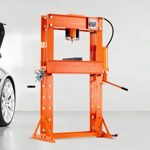 VEVOR hydraulische Werkstattpresse 20 t (H-Rahmen) mit Pressplatte, einstellbare Hydraulikpresse (Max. Zylinder 185 mm) mit Dreieckstütze, geeignet zum Biegen & Richten & Stanzen Orange – Bild 7