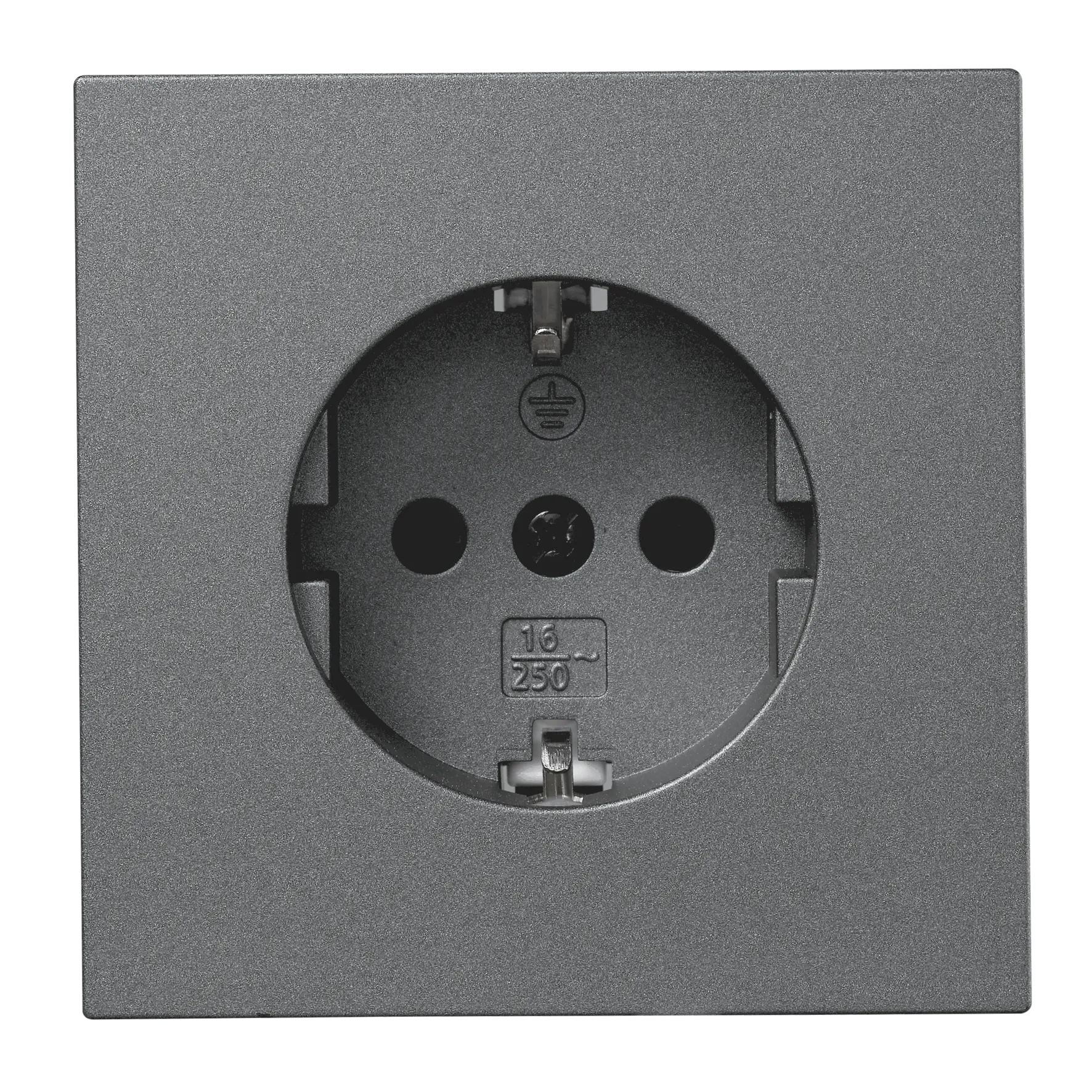 Schutzkontakt-Steckdose McPower “Shallow“ 250V~/16A, Steckanschluss, anthrazit Schutzkontakt-Steckdose McPower “Shallow“ 250V~/16A, Steckanschluss, anthrazit