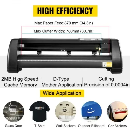 VEVOR 5 in 1 Hitzepresse 863,6 mm Vinyl Schneideplotter Kunsthandwerk Drucker mit Tabelle – Bild 2