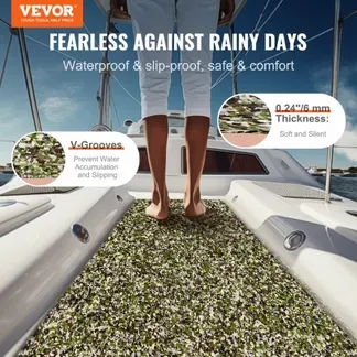 VEVOR Bootsbodenbelag, Bootsdeck aus EVA-Schaum, 2400 x 900 x 6 mm, rutschfester, selbstklebender Bodenbelag, 21600 cm² großer Meeresteppich für Boote, Yachten, Pontons, Kajakdecks VEVOR Bootsbodenbelag, Bootsdeck aus EVA-Schaum, 2400 x 900 x 6 mm, rutschfester, selbstklebender Bodenbelag, 21600 cm² großer Meeresteppich für Boote, Yachten, Pontons, Kajakdecks