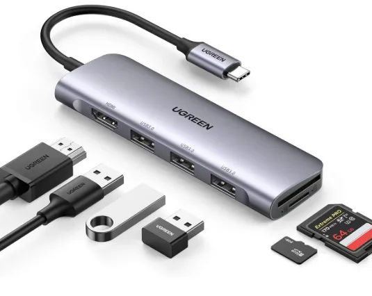 Ugreen 20956A Schnittstellen-Hub USB Typ-C 5000 Mbit/s Silber – Bild 4