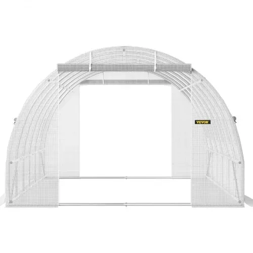VEVOR Foliengewächshaus 6,1x3x2,1m Bogendach Gewächshaus Verzinkter Stahlrahmen 140 g/cm³ PE Mobiles Treibhaus Wasserdicht und UV-Beständig Frühbeet Geeignet für Anbau von Gemüse Blumen Pflanzen – Bild 9