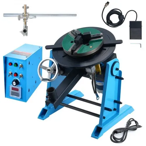 VEVOR Schweißdrehtisch 80 W Schweißpositionierer 1-12 U/min Manipulator 30 kg(Horizontal)/15 kg(vertikal) Drehtisch 0–90° Neigungswinkel KD200-Dreibackenfutter zum Schneiden, Schleifen, Montieren – Bild 8