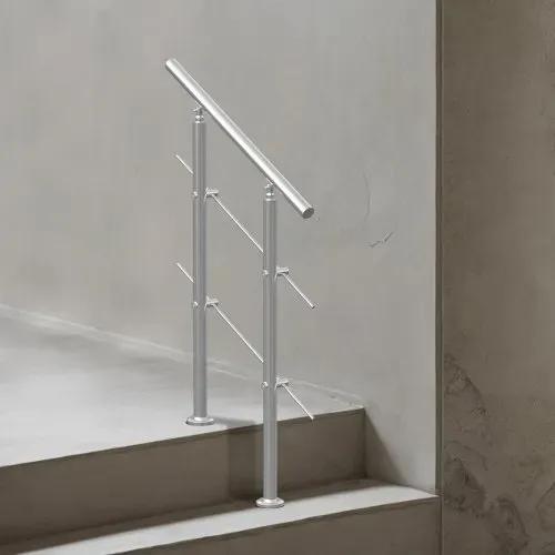 VEVOR Handläufe für Außentreppen, 80 cm Länge, 2 Querstangen, Treppenhandlauf-Set, Übergangsgeländer aus Edelstahl mit Montagesatz, doppelsäulige Treppenhandläufe für Senioren, Veranda und Terrasse – Bild 7