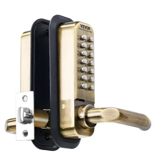 VEVOR mechanisches schlüsselloses Türschloss mit doppelseitiger Tastatur (14 Tasten), schlüsselloses Türschloss mit Griff, Codeschloss für Haus Büro Außenzaun Hof (35-65 mm dicke Tür) – Bild 10