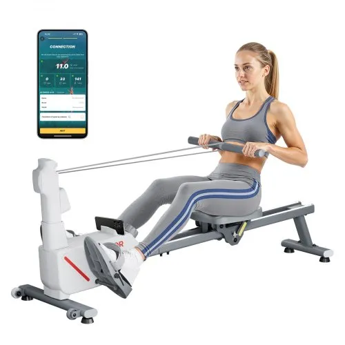 VEVOR leises magnetisches Rudergerät 16 Widerstandsstufen einstellbar, faltbares Rudergerät für Zuhause mit Doppelgleitschienen & LCD-Monitor, Bluetooth-App-kompatibel, 158 kg belastbar VEVOR leises magnetisches Rudergerät 16 Widerstandsstufen einstellbar, faltbares Rudergerät für Zuhause mit Doppelgleitschienen & LCD-Monitor, Bluetooth-App-kompatibel, 158 kg belastbar