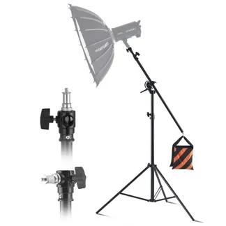 VEVOR Luftgepolstertes Aluminium Lichtstativ, max. Höhe 3900 mm, verstellbares Fotostativ mit Auslegerarm, max. Tragkraft 5 kg, 6,35 mm Schraube für Softbox, Studioblitz, Schirm, Ringlicht VEVOR Luftgepolstertes Aluminium Lichtstativ, max. Höhe 3900 mm, verstellbares Fotostativ mit Auslegerarm, max. Tragkraft 5 kg, 6,35 mm Schraube für Softbox, Studioblitz, Schirm, Ringlicht