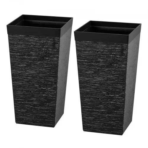 VEVOR Pflanztopf 300x300x580 mm 2er-Set, Blumentopf, Blumenkübel, PP-Pflanzgefäß, Planzkübel, Pflanzkasten mit Innentopf & Abflusslöchern, Geeignet für Zimmer- & Gartenpflanzen, Schwarz – Bild 10