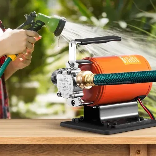 VEVOR Wassertransferpumpe, 12 V DC, 360 GPH, 1/10 PS, tragbare elektrische Mehrzweckpumpe, 1,8 m Saugschlauch, Laufrad, Saugsieb, für Garten, Pool, Teich, Aquariumentwässerung – Bild 7