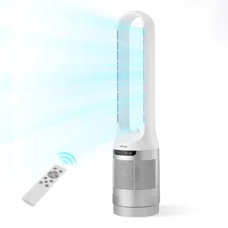 VEVOR Blattloser Turmventilator, 104cm Säulenventilator mit 12 Geschwindigkeiten Max. 4.5 m/s 4 Modi 8 Std. Timer, 65° Oszillierender Standventilator mit Fernbedienung für Schlafzimmer Büro, Weiß VEVOR Blattloser Turmventilator, 104cm Säulenventilator mit 12 Geschwindigkeiten Max. 4.5 m/s 4 Modi 8 Std. Timer, 65° Oszillierender Standventilator mit Fernbedienung für Schlafzimmer Büro, Weiß