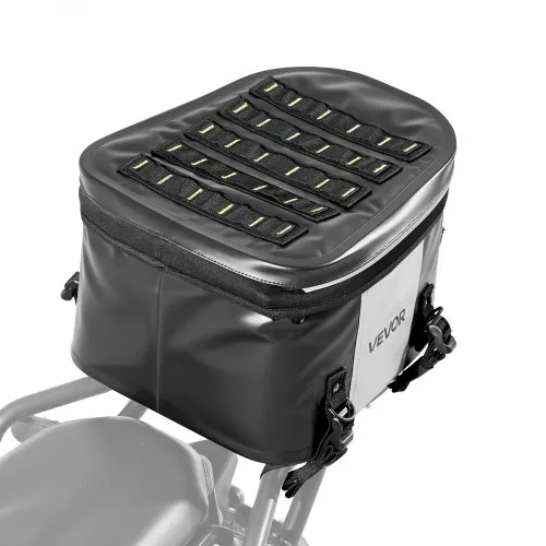VEVOR Motorradhecktasche 28 L wasserfest, Rücksitztasche Kofferraumtasche für Motorradgepäck, Gepäckaufbewahrung mit Tasche & verstellbarer Schnalle, universell passender Gepäckträger, Schwarz VEVOR Motorradhecktasche 28 L wasserfest, Rücksitztasche Kofferraumtasche für Motorradgepäck, Gepäckaufbewahrung mit Tasche & verstellbarer Schnalle, universell passender Gepäckträger, Schwarz