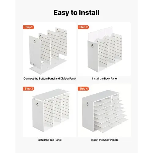 VEVOR Dokumentenablage Holz Schreibtisch Organizer mit 24 Fächern Weiß, Ablagefach für Standard-A4-Dokumente Akten & Papiere, mit Verstellbaren Einlegböden für Büro, Zuhause & Klassenzimmer, MDF – Bild 5