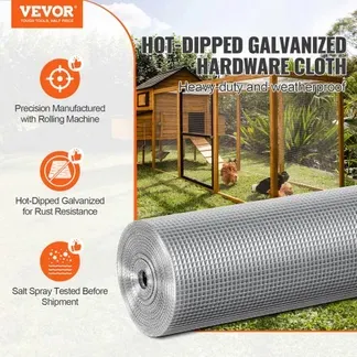 VEVOR Drahtgeflecht, 6,35 mm, 915 mm x 30,48 m, 23 Gauge, feuerverzinkte Drahtgeflechtrolle, Maschendrahtzaun, Drahtgeflecht für Kaninchenkäfige, Garten, kleine Nagetiere VEVOR Drahtgeflecht, 6,35 mm, 915 mm x 30,48 m, 23 Gauge, feuerverzinkte Drahtgeflechtrolle, Maschendrahtzaun, Drahtgeflecht für Kaninchenkäfige, Garten, kleine Nagetiere