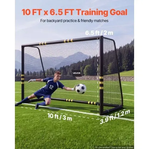 VEVOR Fußballtor 3 x 2 m, Tragbares Soccertor mit Dickwandigen Eisenrohren für Gärten Parks Schulen und Sportplätze, mit PE-Netz für über 110 km/h, Bodenankern und Stoßdämpfender Schaumstoffpolsterung VEVOR Fußballtor 3 x 2 m, Tragbares Soccertor mit Dickwandigen Eisenrohren für Gärten Parks Schulen und Sportplätze, mit PE-Netz für über 110 km/h, Bodenankern und Stoßdämpfender Schaumstoffpolsterung