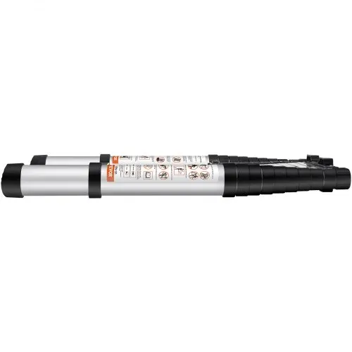 VEVOR 3,2m Teleskopleiter Rutschfester Klappleiter 48x9,5x76,5cm Stehleiter Ein-Knopf-Rückzug Mehrzweckleiter Aluminiumlegierung 170kg Belastbarkeit Ideal für Hausreparaturen Dekoration Wandanstrich – Bild 10