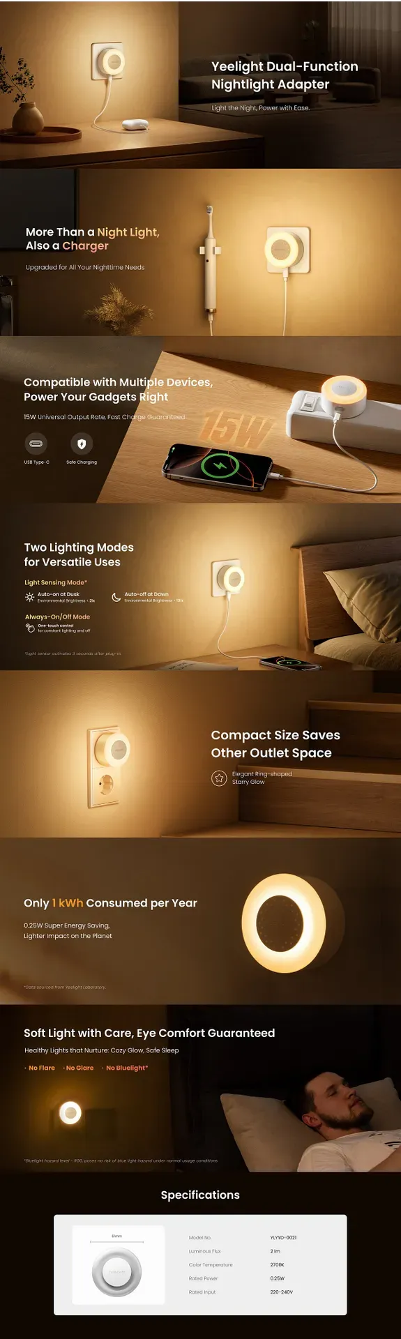 Yeelight USB Charger With Nightlight Function - Jelly 4 Plus – LED Produkt – Bild 9