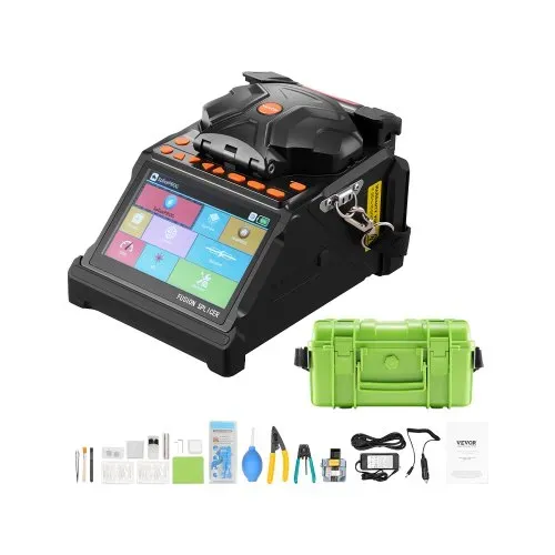 VEVOR Glasfaser Spleißgerät, 6 Motoren, Kern- & Mantelausrichtung, mit 6 s schnellem Spleißen & 13 s Aufheizzeit, 5-Zoll-LCD-Bildschirm, 3-in-1-Faserhalter, 7800 mAh Akku für SM MM DS NZDS-Fasern VEVOR Glasfaser Spleißgerät, 6 Motoren, Kern- & Mantelausrichtung, mit 6 s schnellem Spleißen & 13 s Aufheizzeit, 5-Zoll-LCD-Bildschirm, 3-in-1-Faserhalter, 7800 mAh Akku für SM MM DS NZDS-Fasern