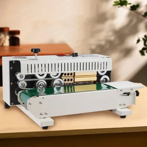 VEVOR Kontinuierliche Beutelbandschweißmaschine, 0,24-0,47 Zoll/6-12 mm Schweißbreite, Horizontale Bandschweißmaschine mit digitaler Temperaturregelung, Beutelschweißgerät für 0,02-0,8 mm Plastikbeutel mit Zählfunktion – Bild 7