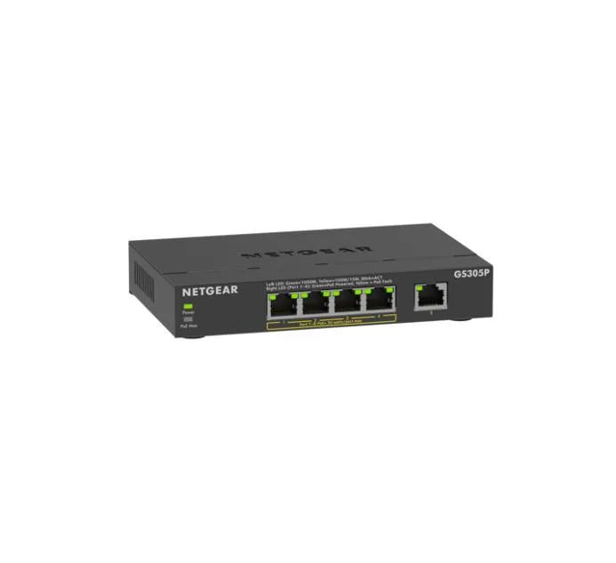 NETGEAR GS305Pv3 Unmanaged Gigabit Ethernet (10/100/1000) Power over Ethernet (PoE) Schwarz NETGEAR GS305Pv3 Unmanaged Gigabit Ethernet (10/100/1000) Power over Ethernet (PoE) Schwarz