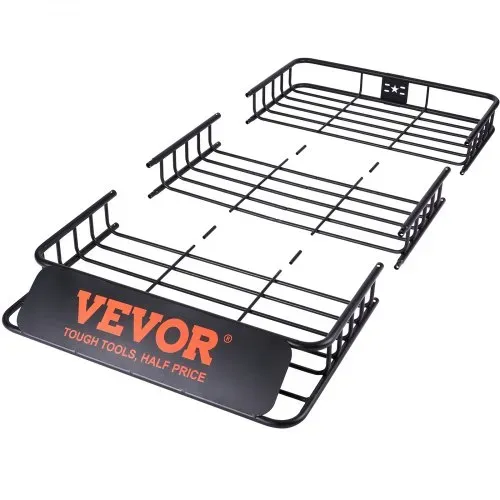 VEVOR Dachgepäckträger Korb Auto Dachkorb Universal 1630 x 990 x 152 mm, Dachgepäckträger Wanne 90 kg Tragfähigkeit Relingträger Fracht Gepäckablage Schwarz für Camping, Grillen, Autoreisen – Bild 10