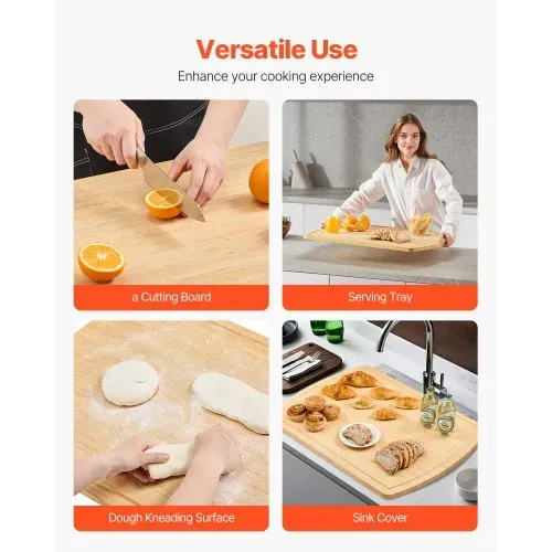 VEVOR Nudelbrett Herdabdeckung, Herdabdeckplatten aus Bambusholz für Elektroherd & Gasherd, Herdplatten-Abdeckung für Arbeitsfläche und Tablett, Abdeckplatte (76,2 x 55,88 cm) – Bild 2