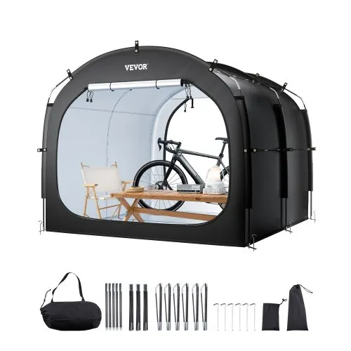 VEVOR Fahrradzelt, 5 Fahrräder, geräumige Fahhrradgarage mit belüftetem Fenster, einfach zu installierendes Fahrradzelt mit hochfestem Fiberglas & Doppelreißverschlüssen, 224x247x198 cm VEVOR Fahrradzelt, 5 Fahrräder, geräumige Fahhrradgarage mit belüftetem Fenster, einfach zu installierendes Fahrradzelt mit hochfestem Fiberglas & Doppelreißverschlüssen, 224x247x198 cm