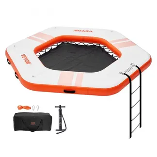 VEVOR Aufblasbares Schwimmdock, Ø 2,6 m, Dockplattform mit Ø 1,5 m Trampolinnetzpool, rutschfeste schwimmende Plattform-Wassermatte mit tragbarer Tasche und abnehmbarer Leiter zum Entspannen am Pool VEVOR Aufblasbares Schwimmdock, Ø 2,6 m, Dockplattform mit Ø 1,5 m Trampolinnetzpool, rutschfeste schwimmende Plattform-Wassermatte mit tragbarer Tasche und abnehmbarer Leiter zum Entspannen am Pool