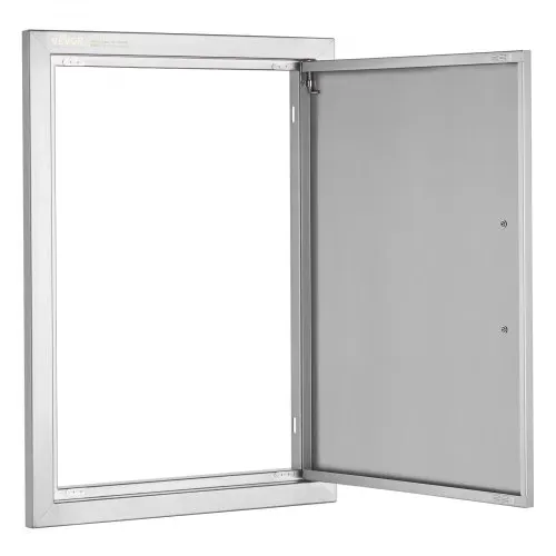 VEVOR Grillzugangstür, 432 x 610 x 46 mm, Einzelne Außenküchentür, Flächenbündig Montierte Edelstahltür, Vertikale Wandtür mit Griff, für Grillinsel, Grillstation, Außenschrank usw. – Bild 10